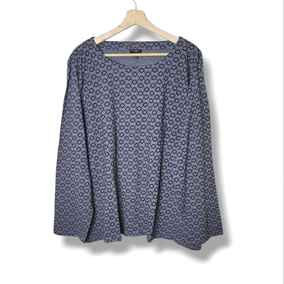 Talbots Tops - Talbots 3X Long Sleeve Top Velvet Flocked Elevated Casual Preppycore Cotton NEW
